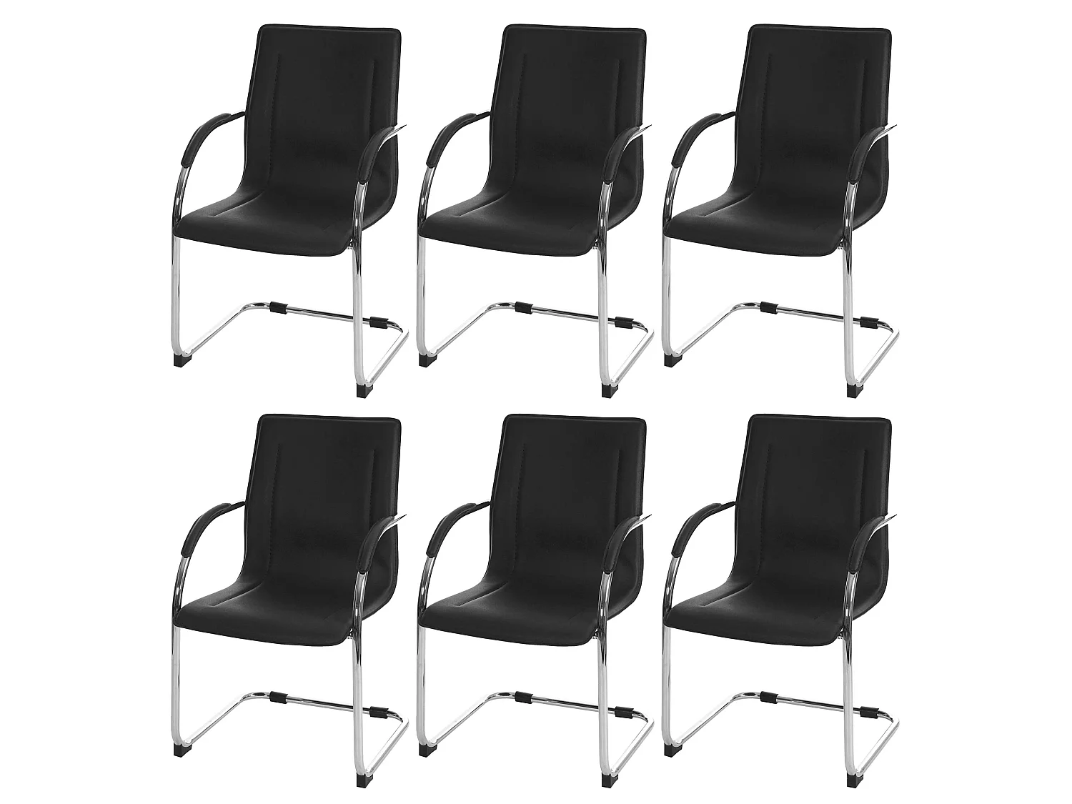 Eetkamerstoel Perm (set van 6),  zwart