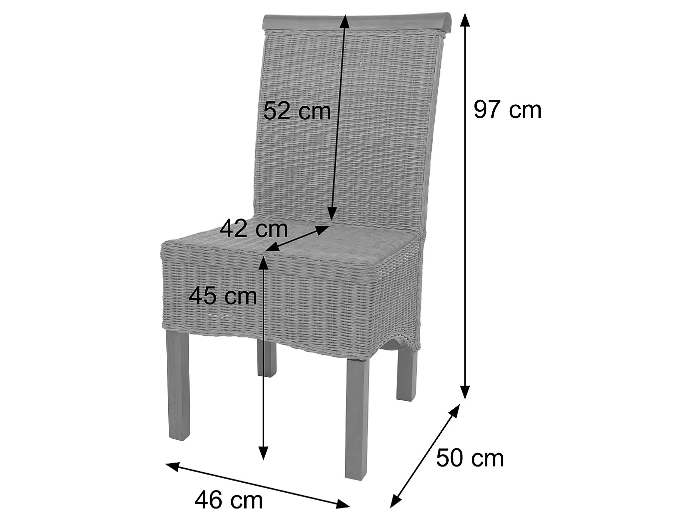 Chaise de salle à manger Var (lot de 6),  sans coussins