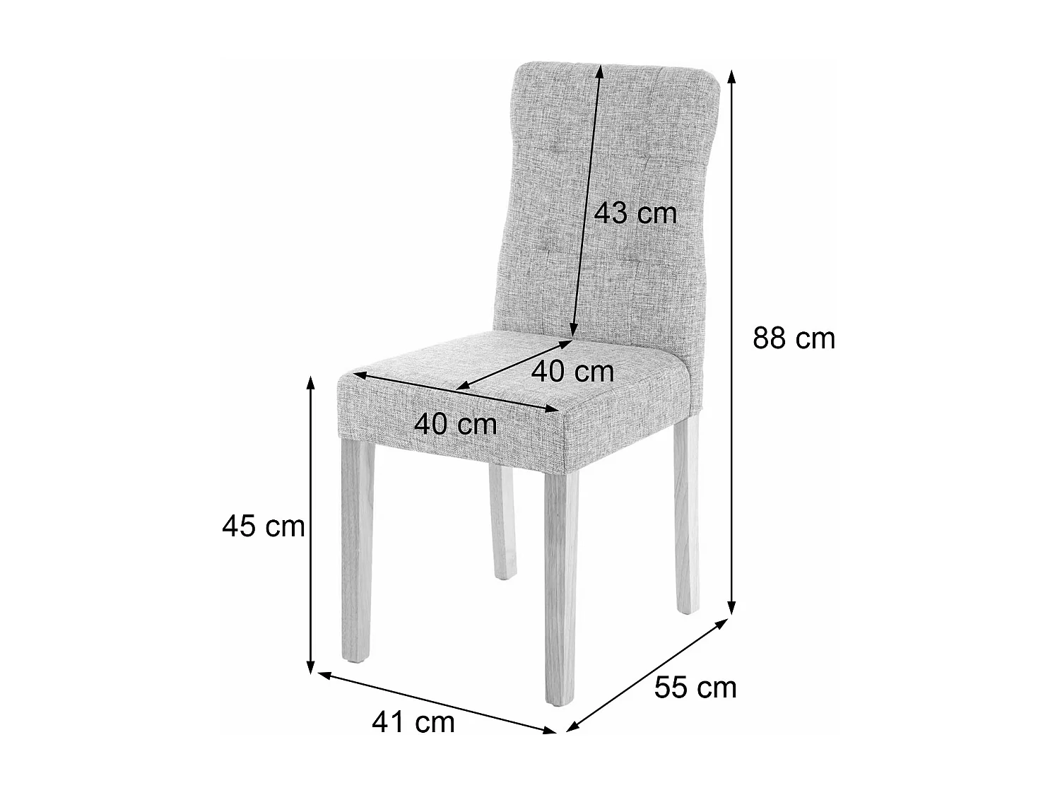 Eetkamerstoel MCW-E58 (set van 2),  kunstleer crème, lichtgekleurde poten