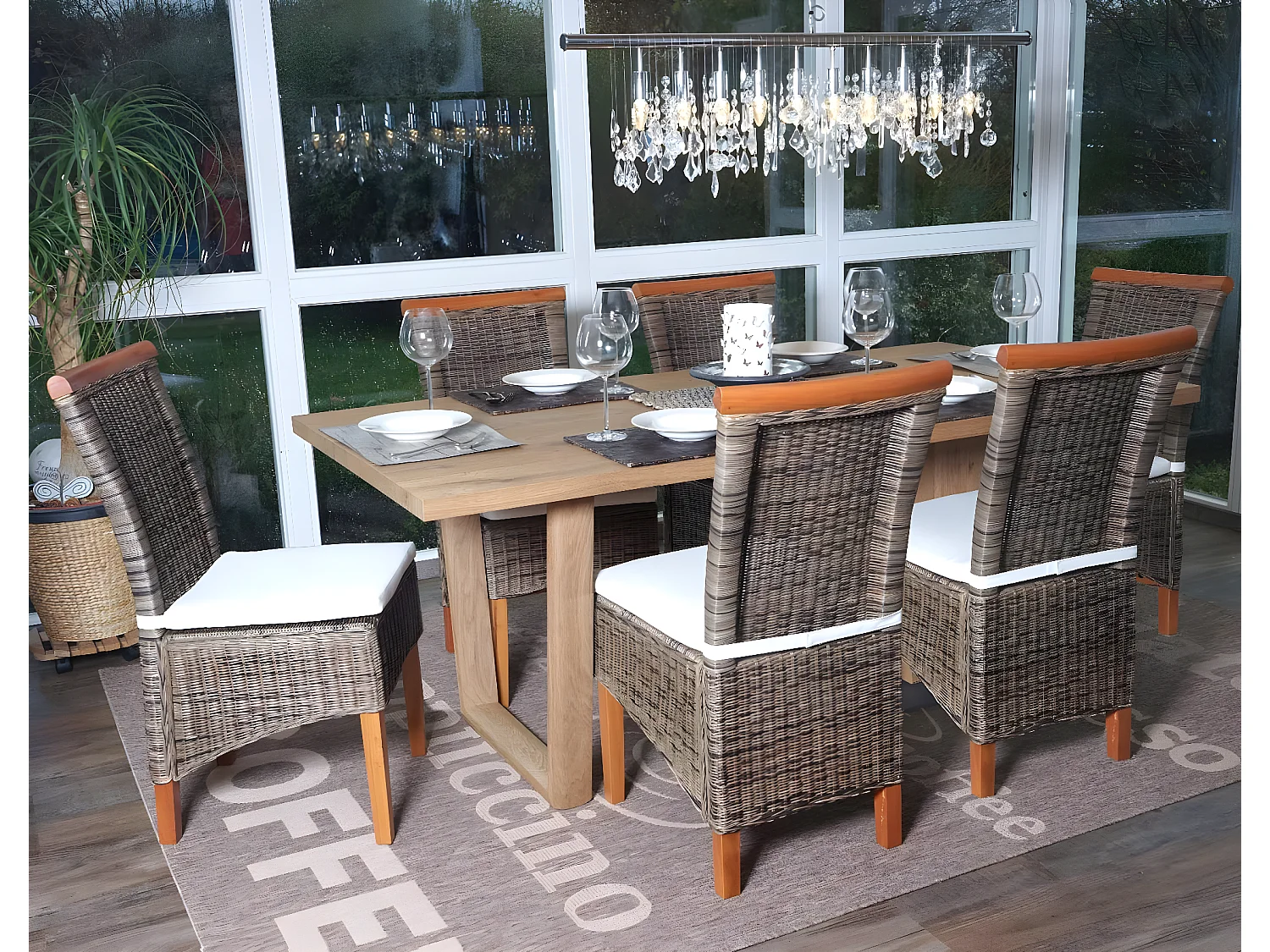 Silla de comedor Sinio (juego de 6),  con cojín de asiento