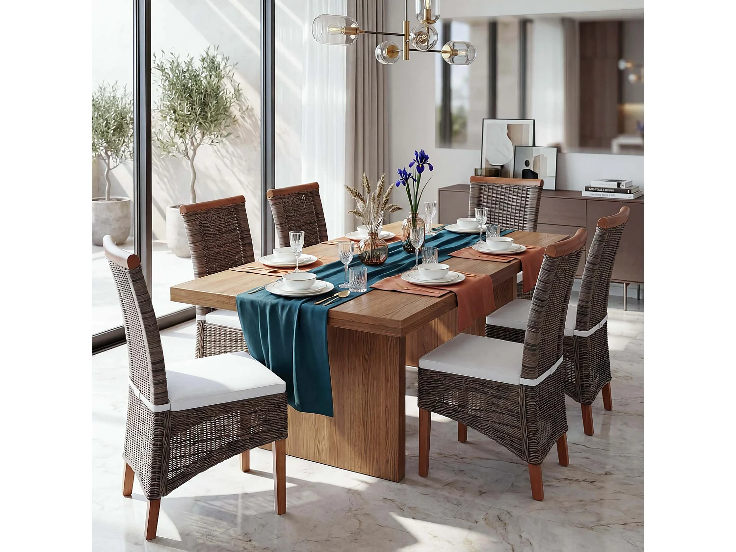 Chaise de salle à manger Sinio (lot de 6),  avec coussin