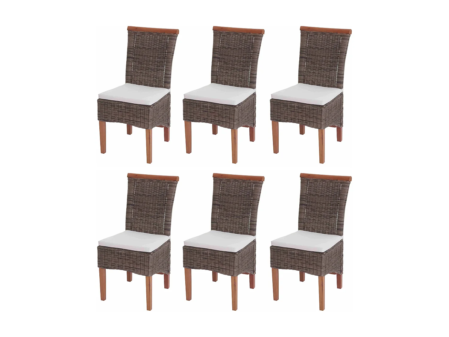 Chaise de salle à manger Sinio (lot de 6),  avec coussin