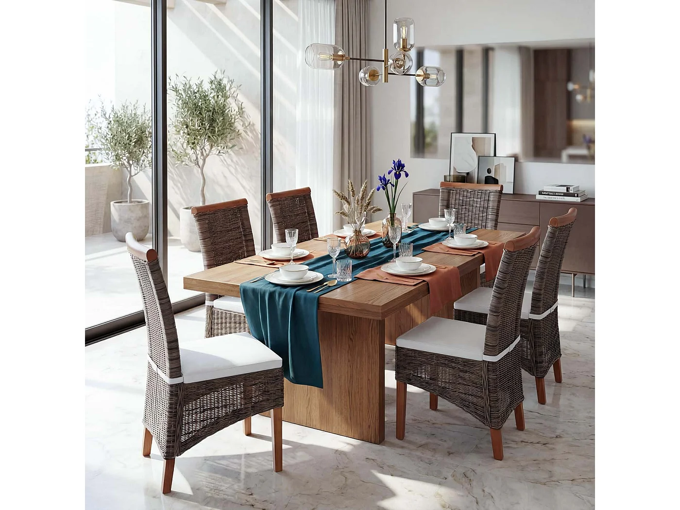 Chaise de salle à manger Sinio (lot de 6),  avec coussin