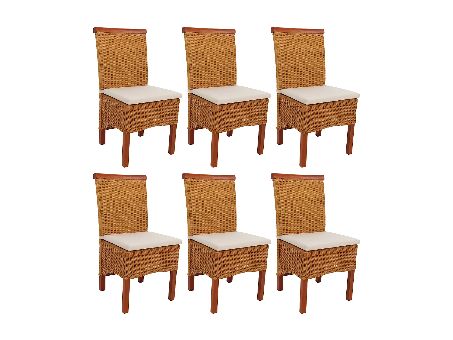 Chaise de salle à manger Var (lot de 6),  avec coussins
