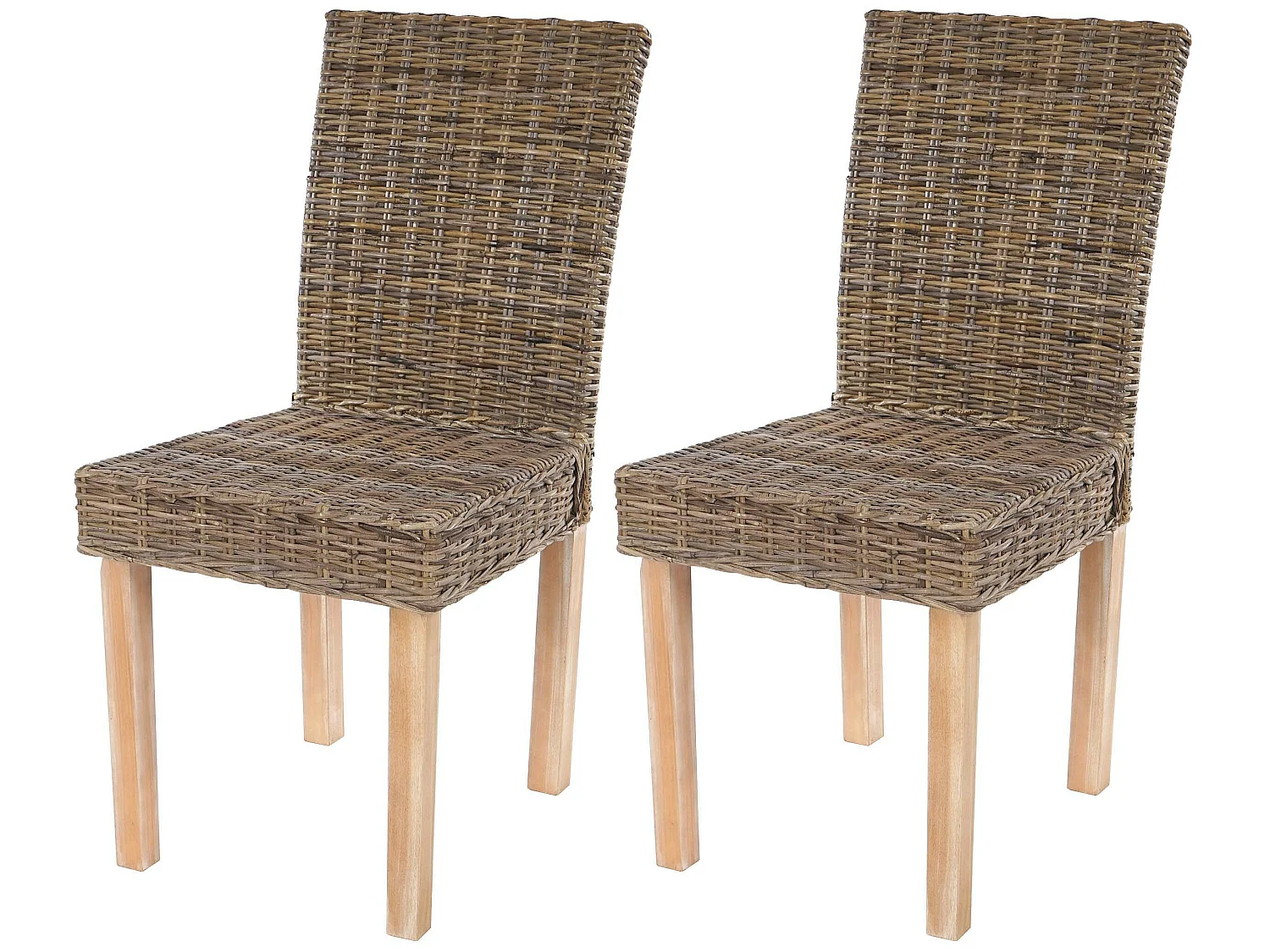 Set 2x sedie rattan Littau Kubu soggiorno cucina sala da pranzo 56x43x89cm