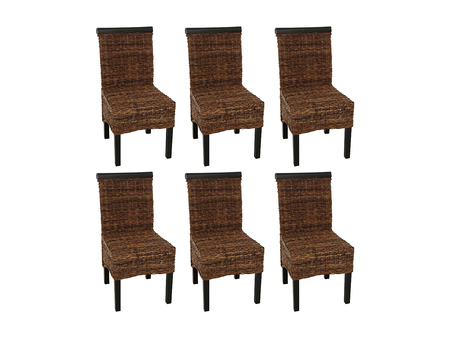 Silla de comedor Acireale (set de 6),  oscuro, sin cojín