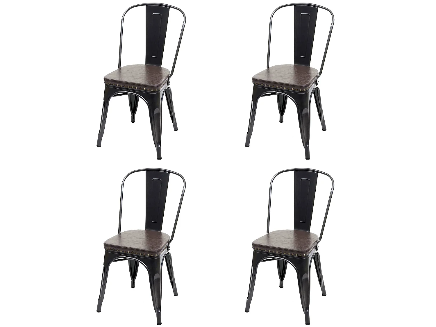 Krzesło do jadalni MCW-H10e (zestaw 4 sztuk),  czarno-brązowy