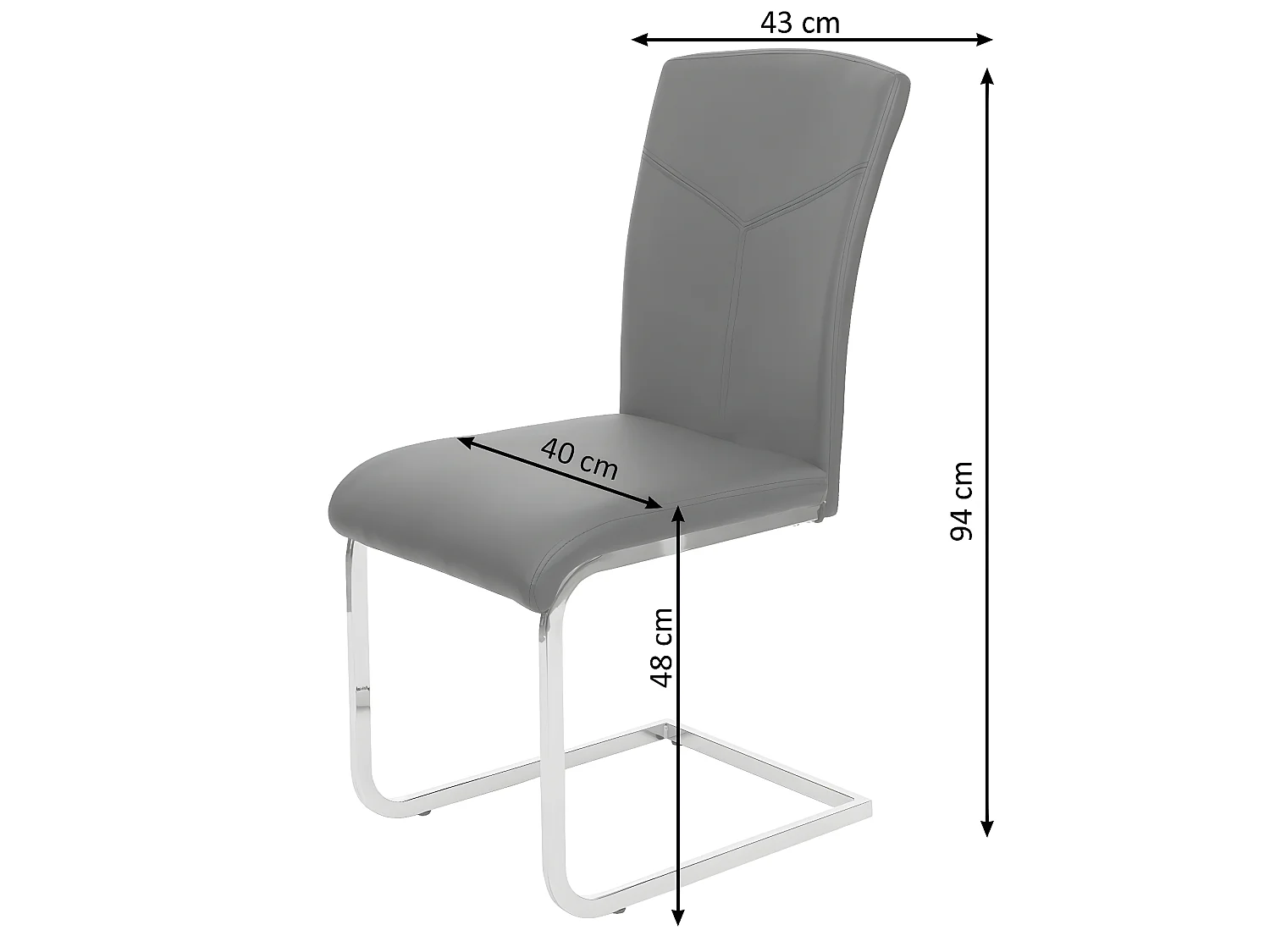 Chaise de salle à manger MCW-F36 (lot de 6),  tissu/textile, gris