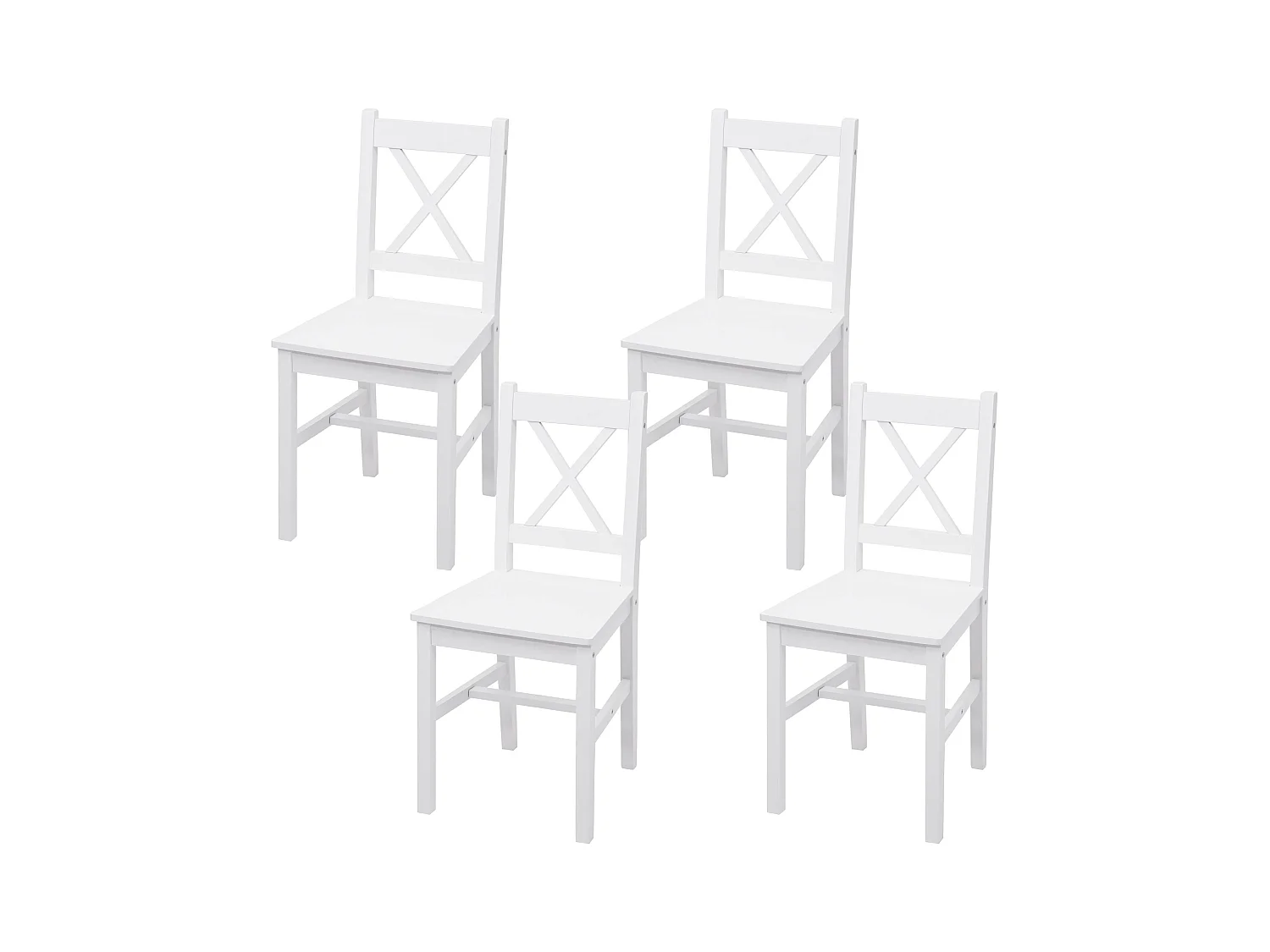 Chaise de salle à manger MCW-F77 (lot de 4),  blanc