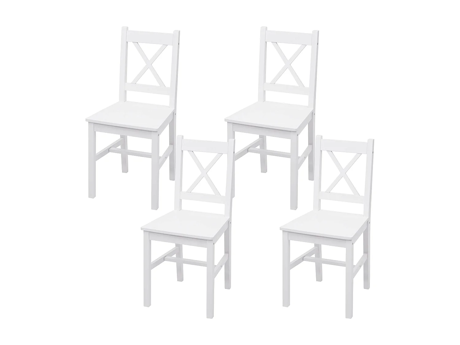 Eetkamerstoel MCW-F77 (set van 4),  wit