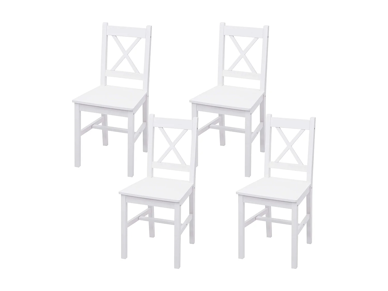 Chaise de salle à manger MCW-F77 (lot de 4),  blanc