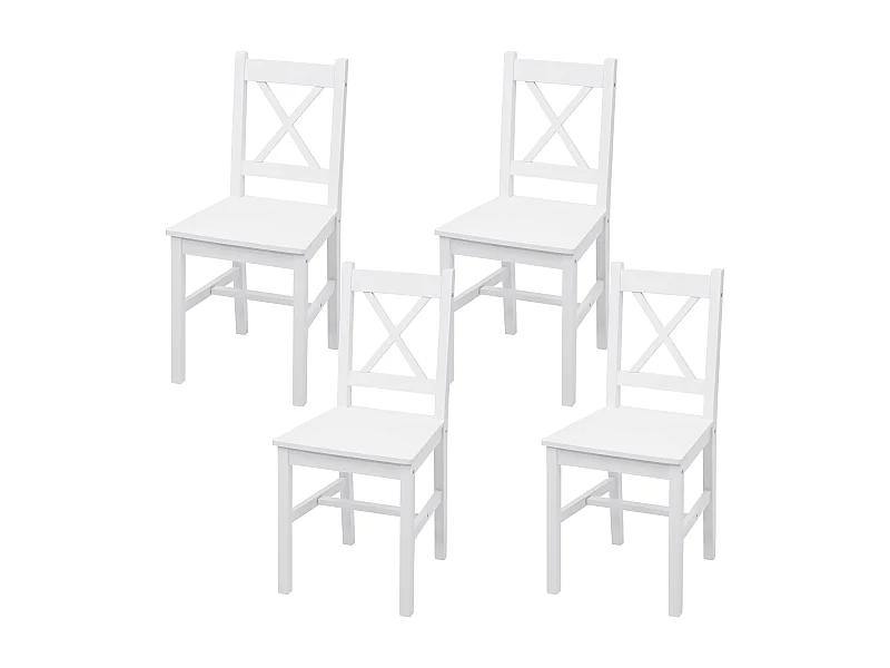 Chaise de salle à manger MCW-F77 (lot de 4),  blanc