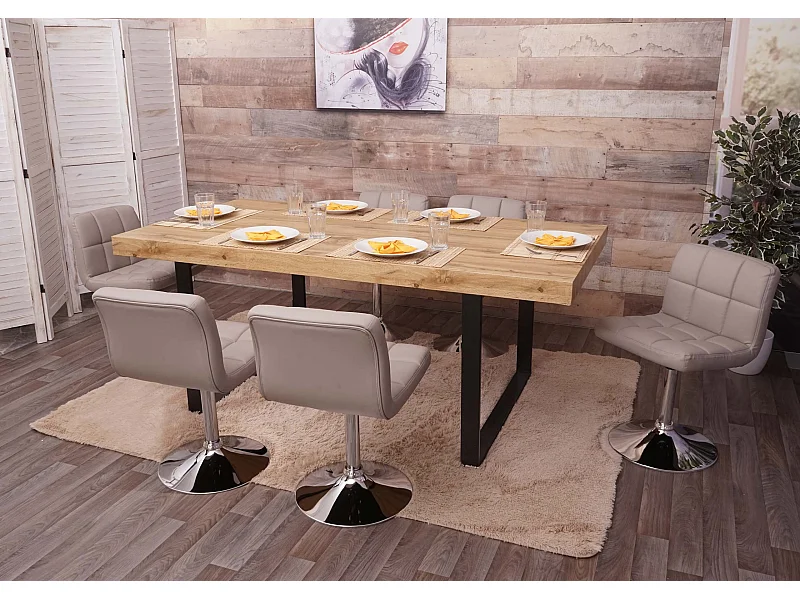 Set 6x sedie lounge girevole elegante imbottita Kavala ecopelle 44x43x76cm grigio tortora