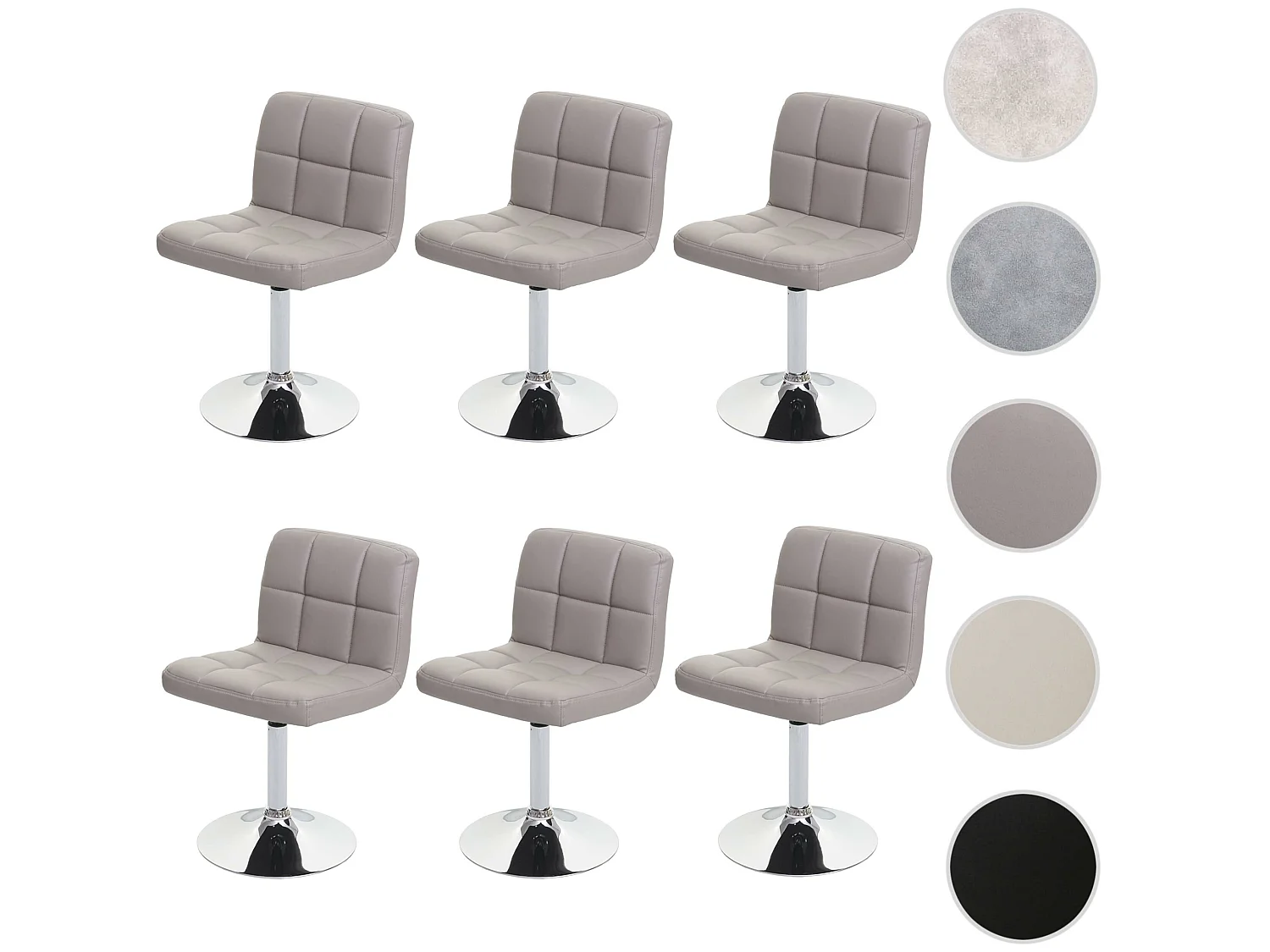 Chaise de salle à manger Cadiz (lot de 6),  taupe-gris