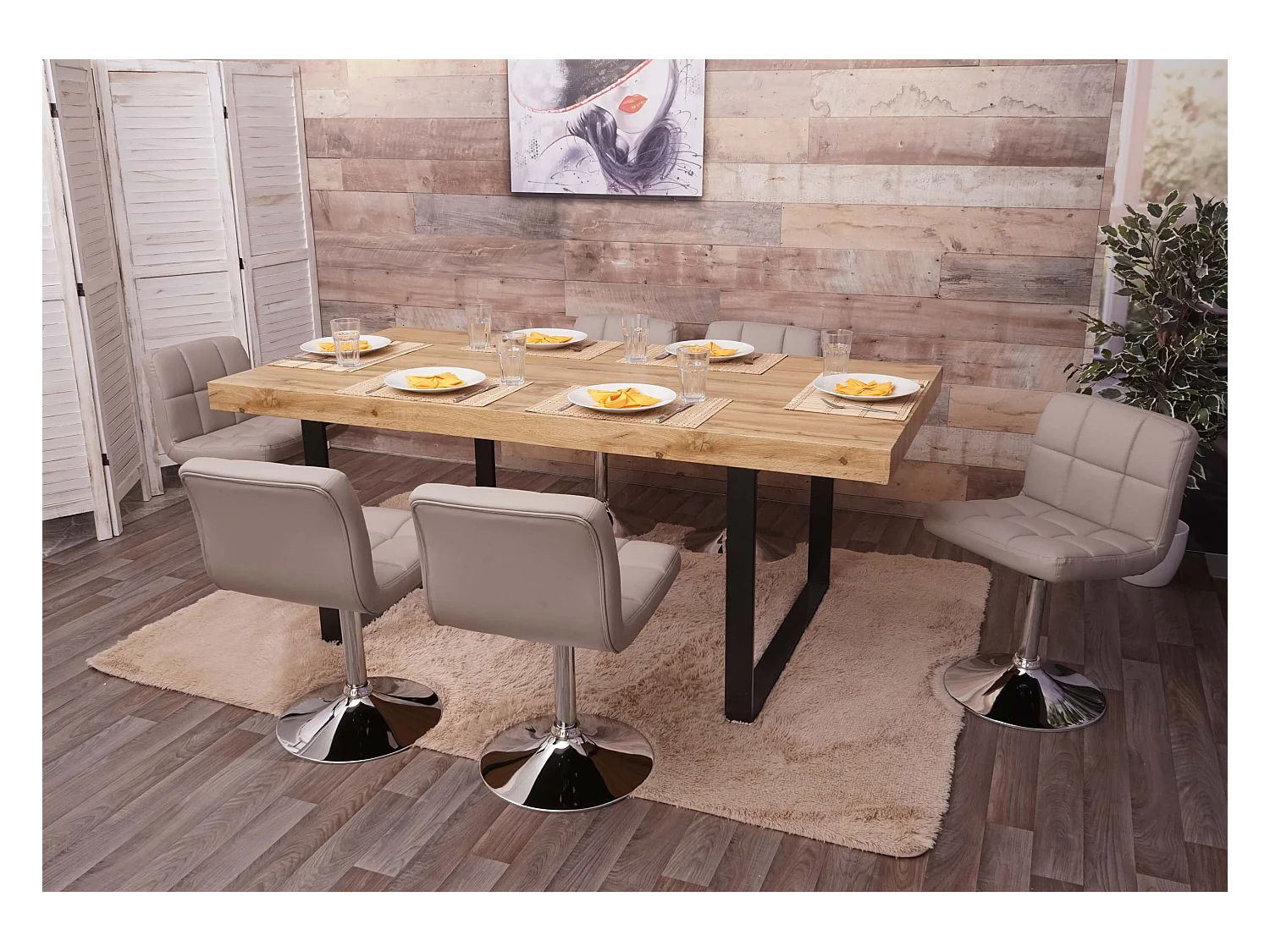 Cadeira de jantar Cadiz (conjunto de 6),  cinzento-taupe