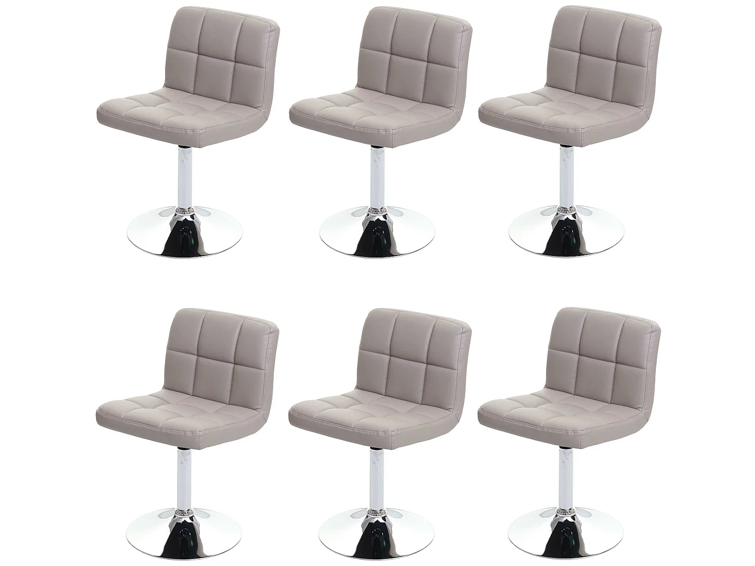 Silla de comedor Cadiz (set de 6),  gris topo