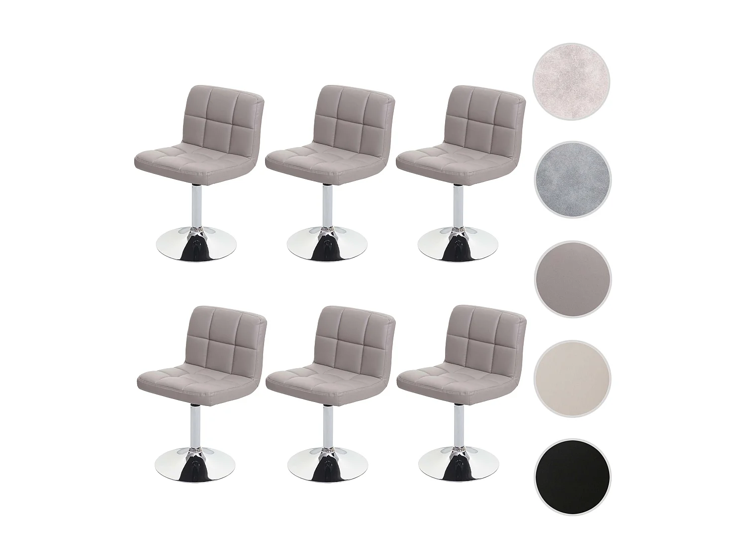 Chaise de salle à manger Cadiz (lot de 6),  taupe-gris