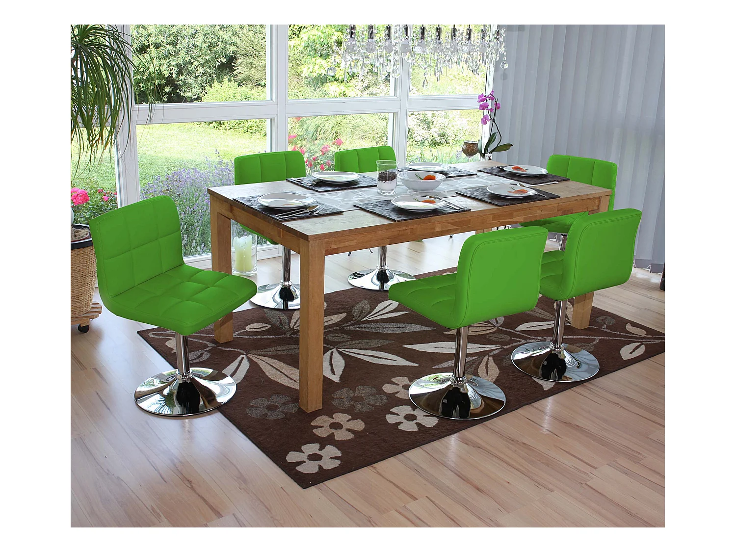 Chaise de salle à manger Cadiz (lot de 6), vert