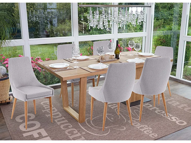 Chaise de salle à manger MCW-B44 II (lot de 6),  tissu gris