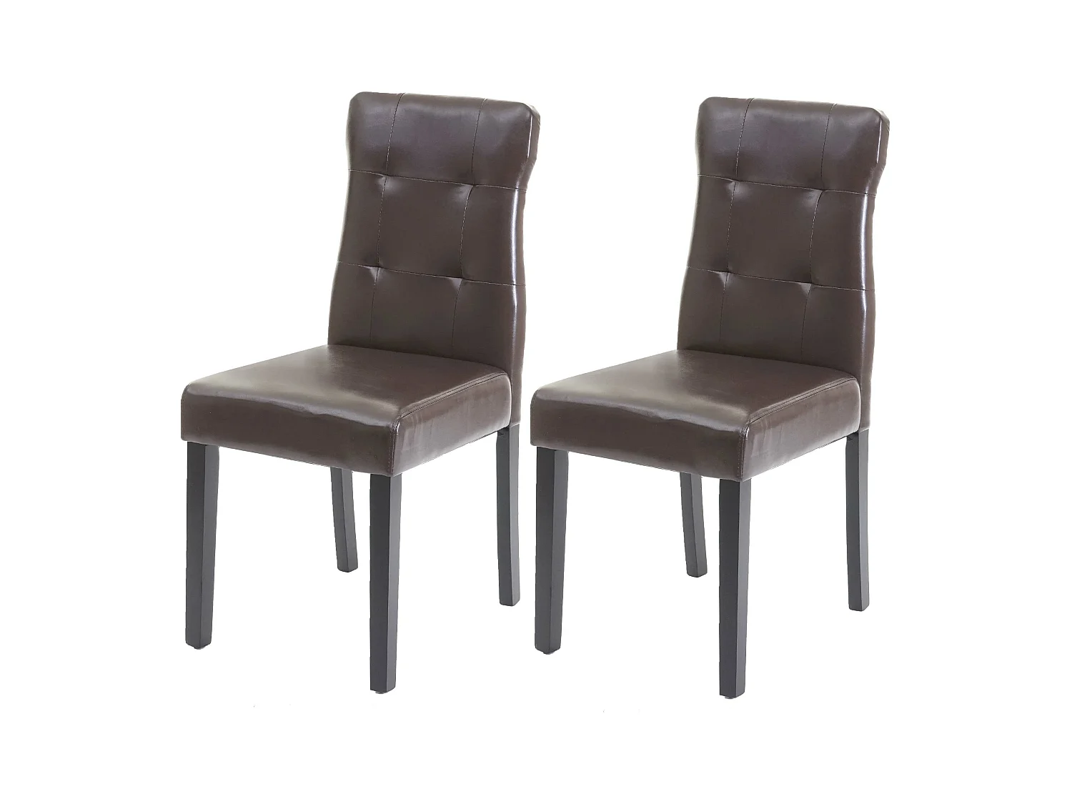 Chaise de salle à manger MCW-E58 (lot de 2),  similicuir marron, pieds foncés