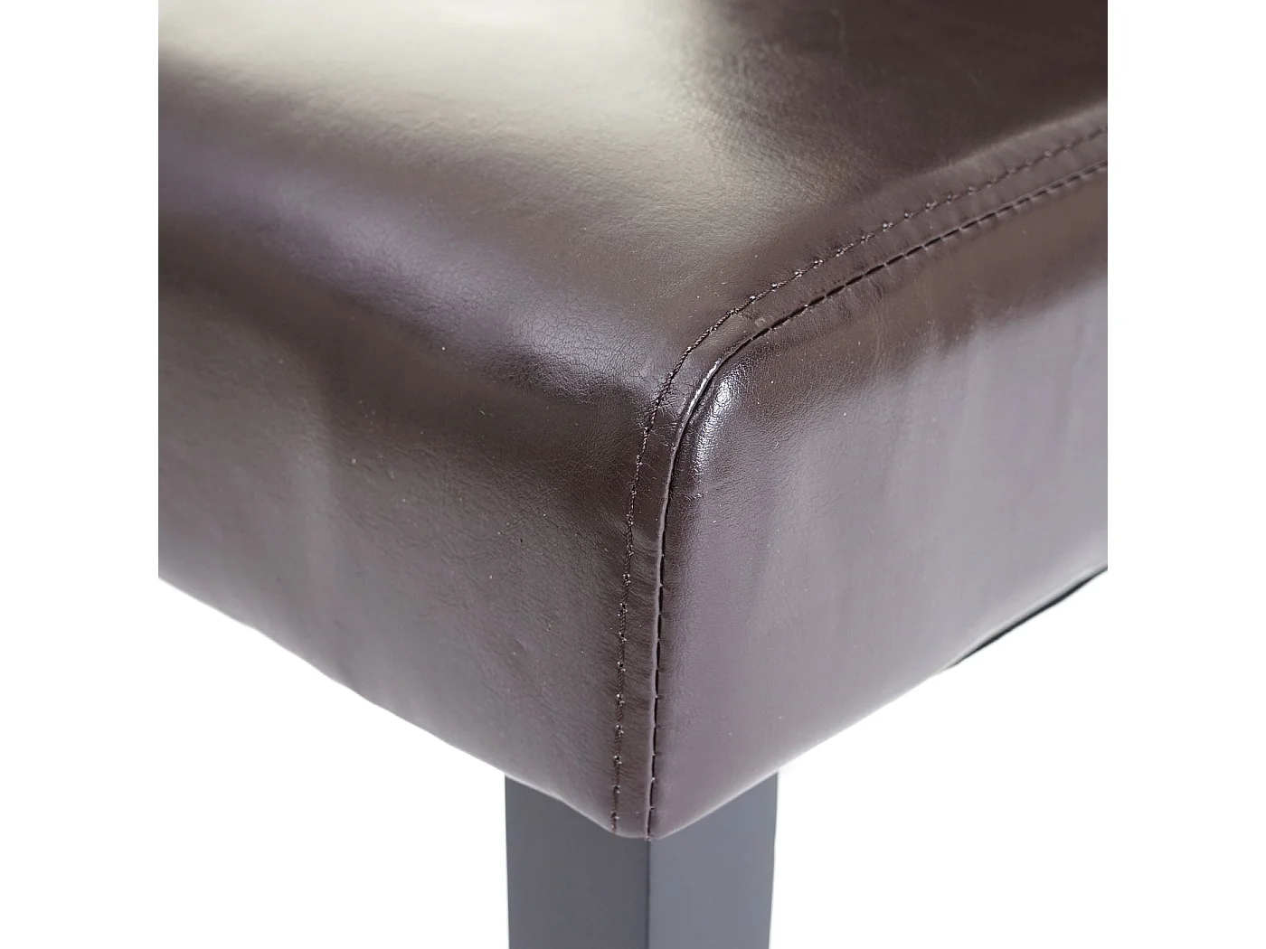 Chaise de salle à manger MCW-E58 (lot de 2),  similicuir marron, pieds foncés