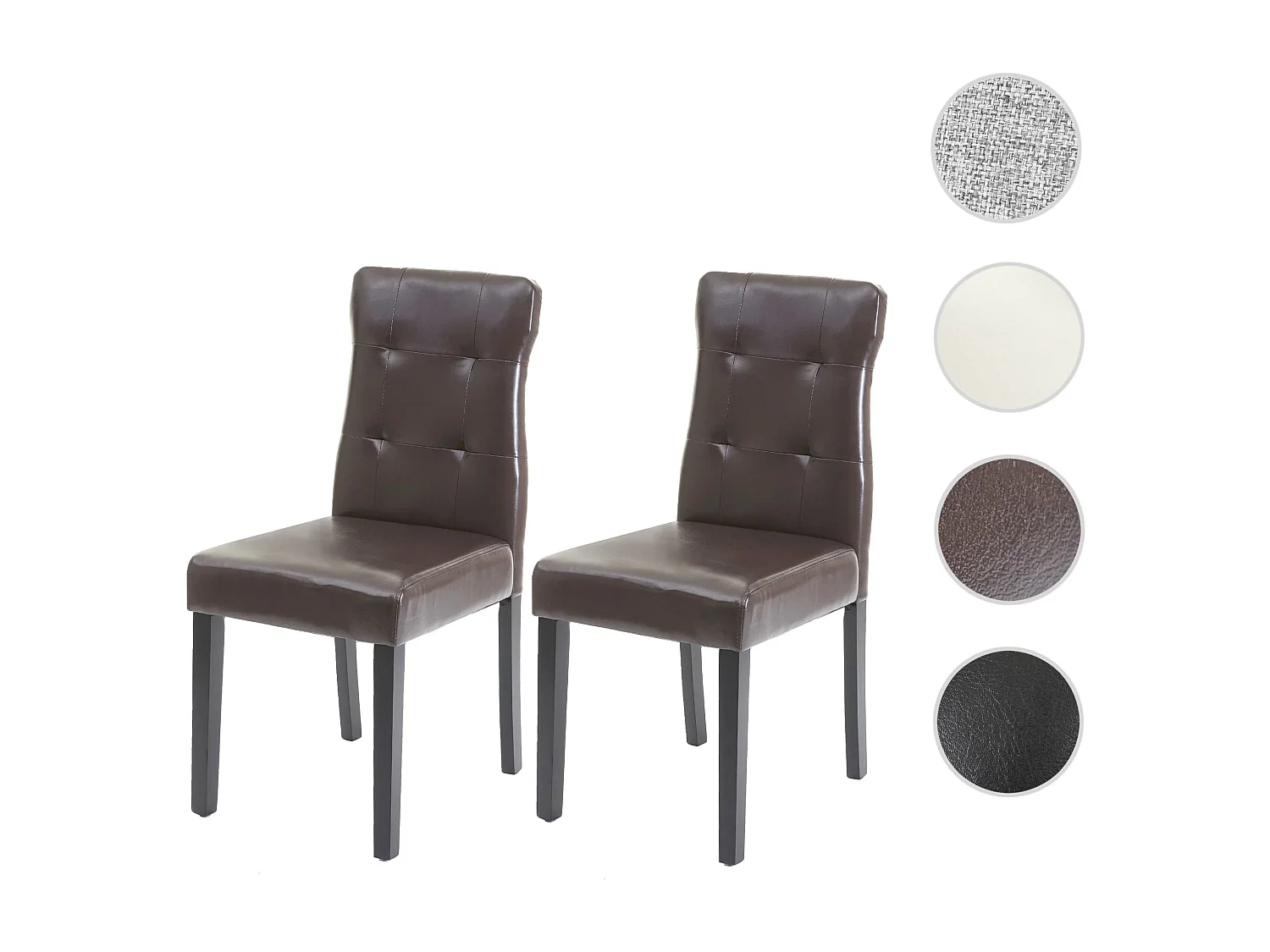 Chaise de salle à manger MCW-E58 (lot de 2),  similicuir marron, pieds foncés