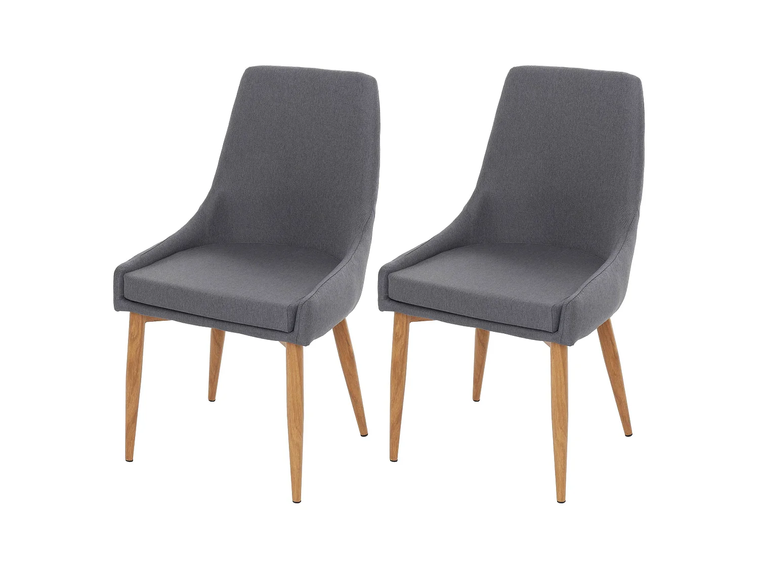 Chaise de salle à manger MCW-B44 II (lot de 2),  tissu gris foncé
