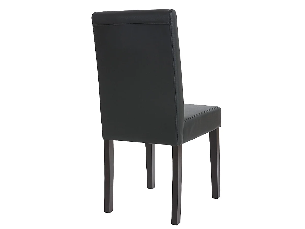 Esszimmerstuhl Littau (6er-Set), Kunstleder, schwarz matt, dunkle Beine