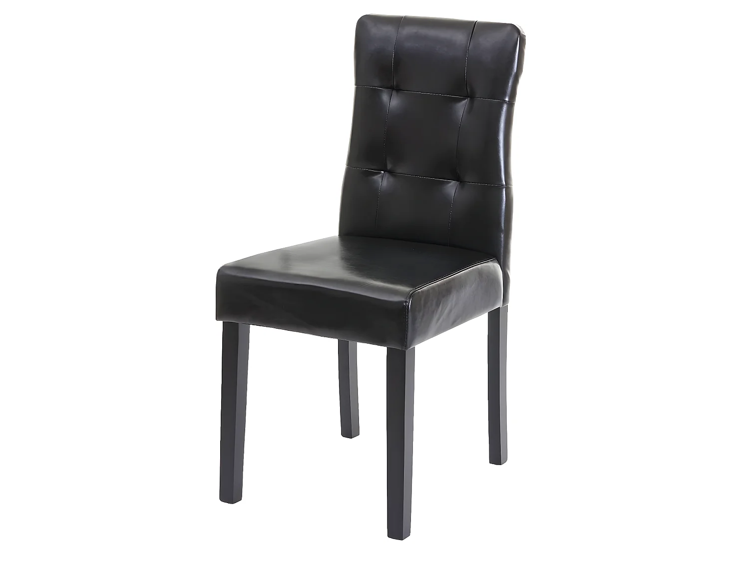 Chaise de salle à manger MCW-E58 (lot de 4),  similicuir noir, pieds foncés