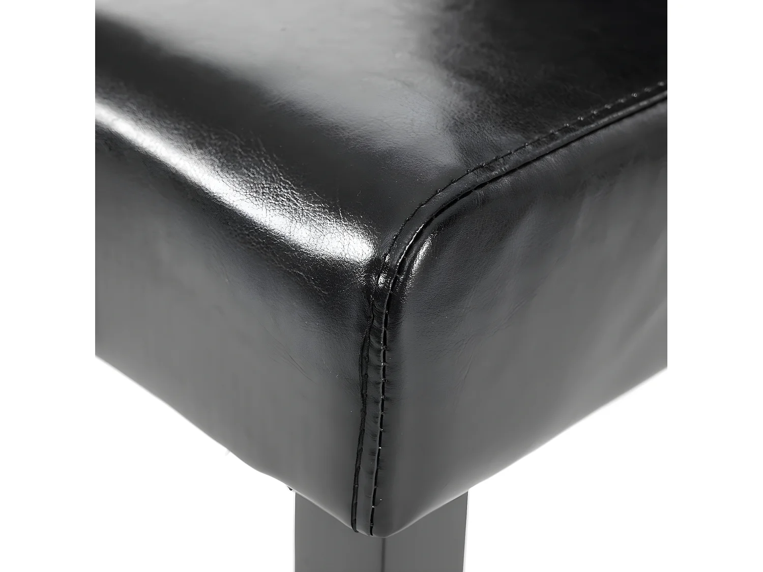 Chaise de salle à manger MCW-E58 (lot de 4),  similicuir noir, pieds foncés