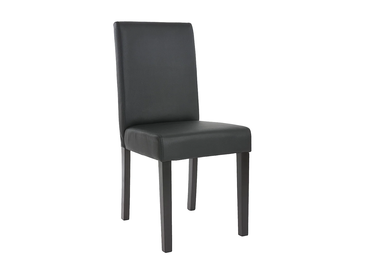 Chaise de salle à manger Littau similicuir (lot de 2),  simili-cuir, noir mat, pieds foncés