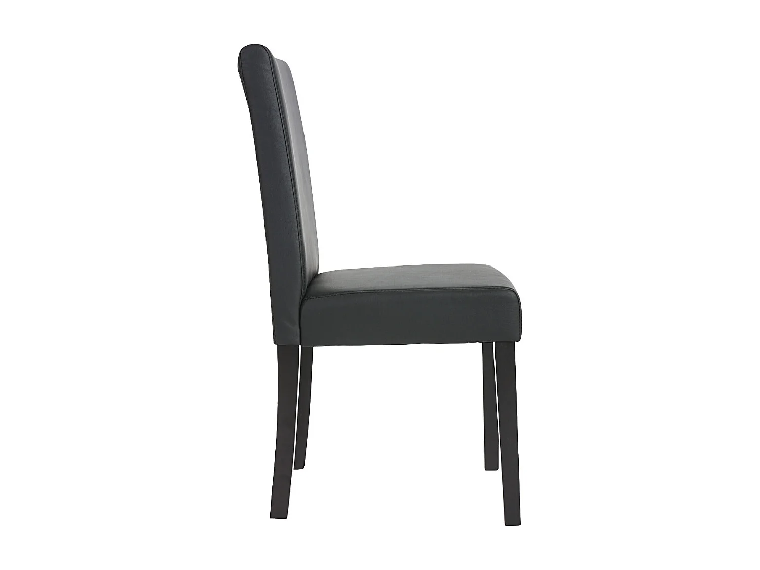 Chaise de salle à manger Littau similicuir (lot de 2),  simili-cuir, noir mat, pieds foncés