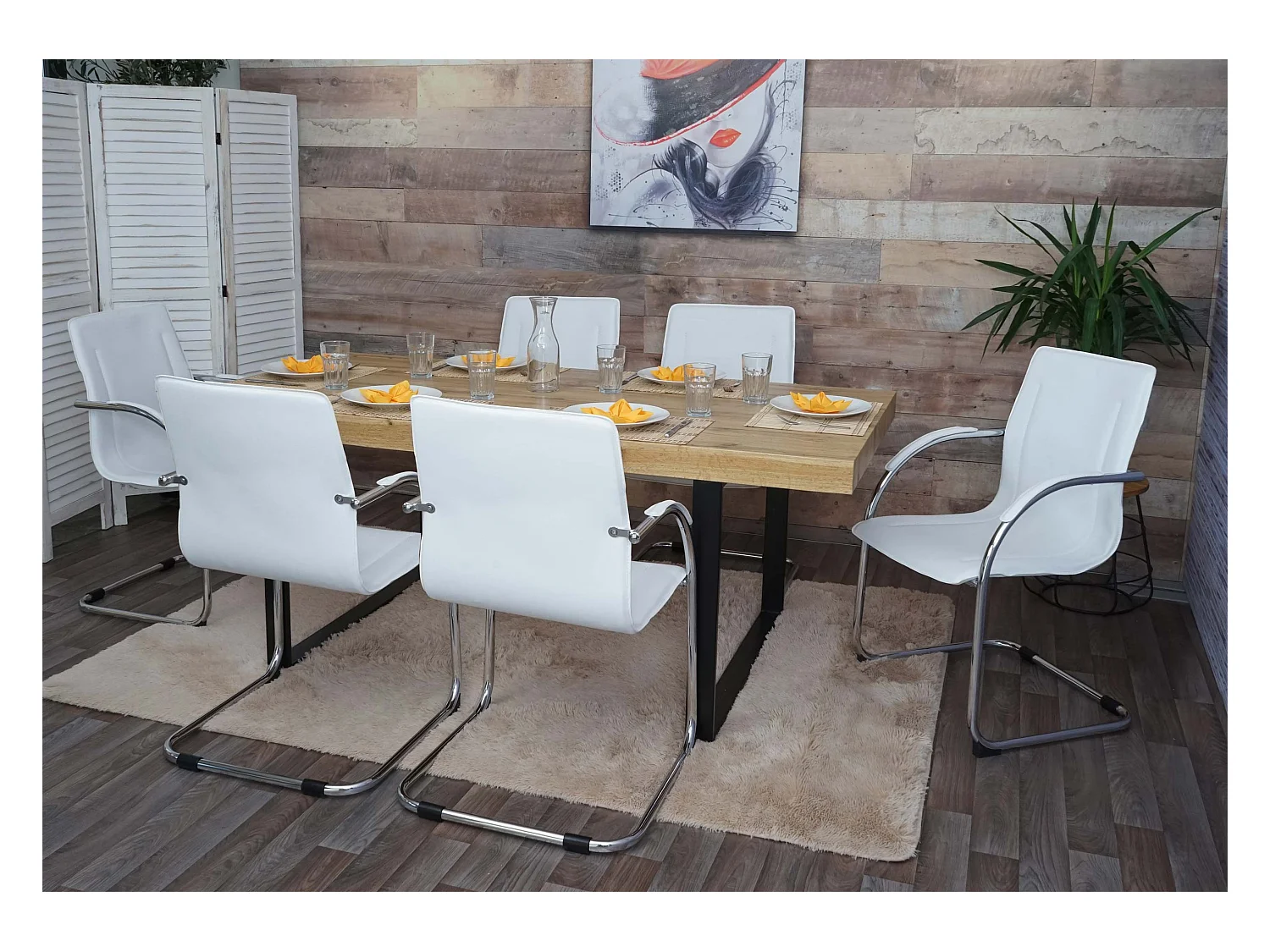 Chaise de salle à manger Perm (lot de 6),  blanc