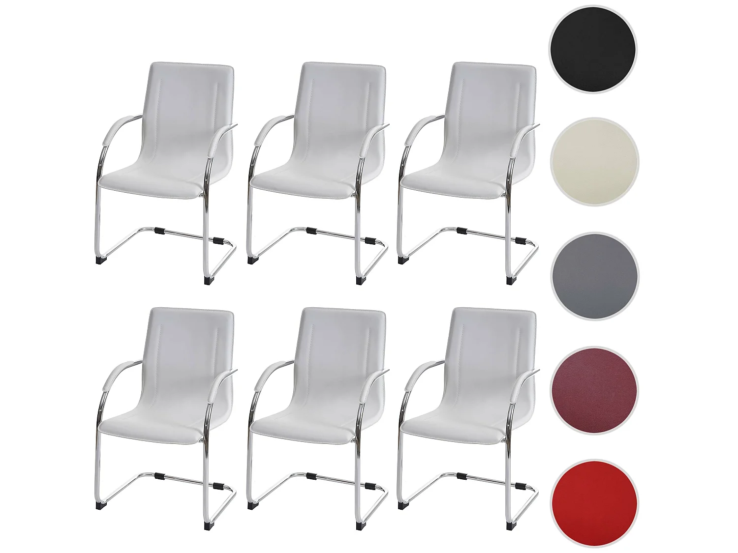 Chaise de salle à manger Perm (lot de 6),  blanc