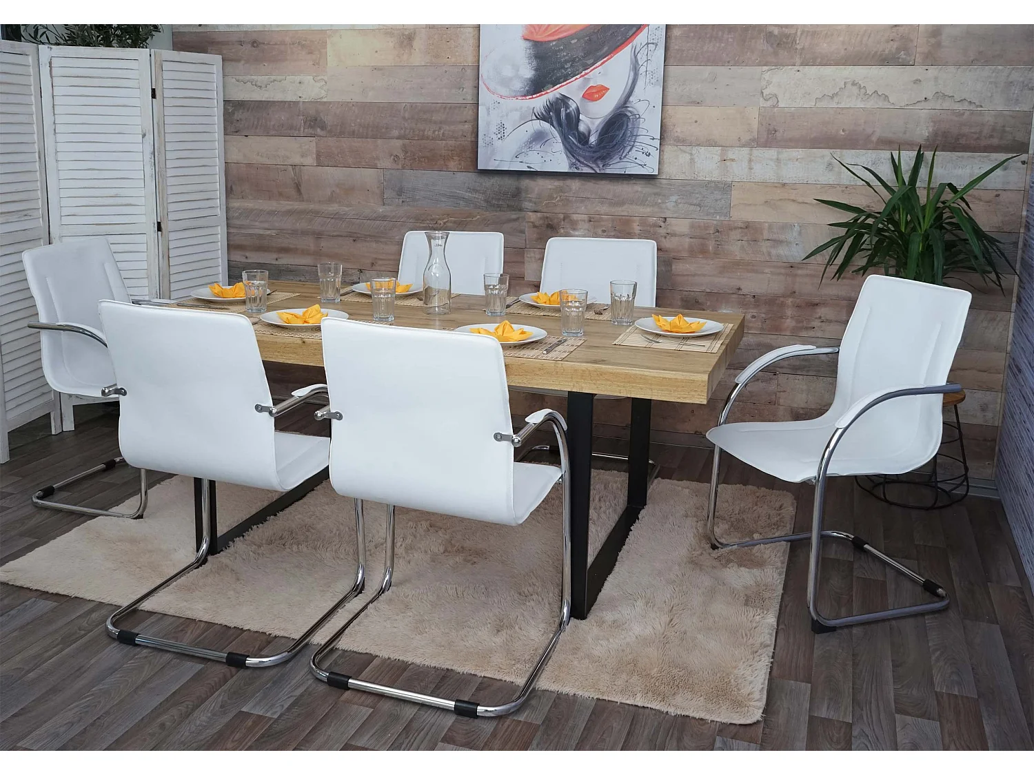 Krzesło do jadalni Perm (zestaw 6 sztuk),  biały