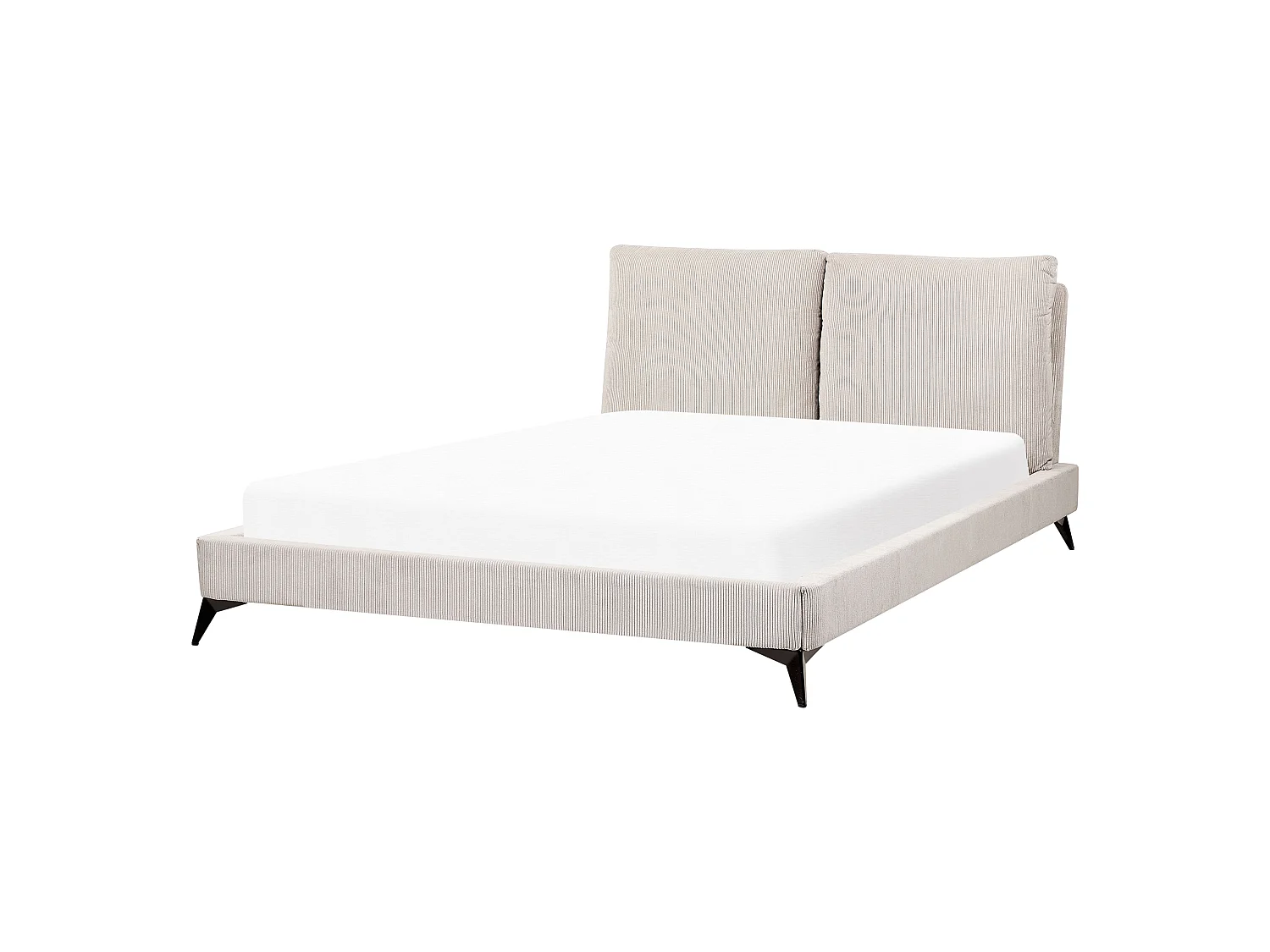 Bed Corduroy MELLE 160 x 200 cm Lichtbeige