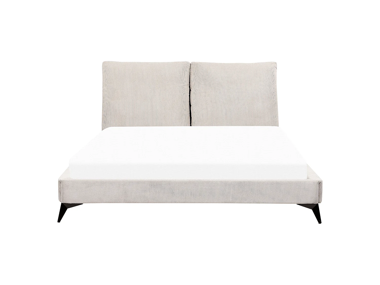 Bed Corduroy MELLE 160 x 200 cm Lichtbeige