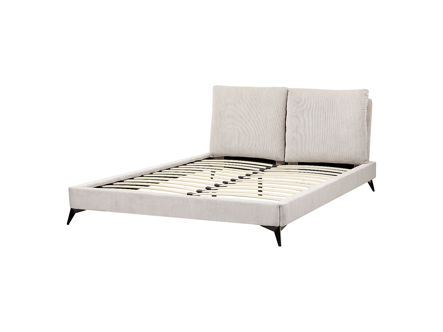 Bed Corduroy MELLE 160 x 200 cm Lichtbeige