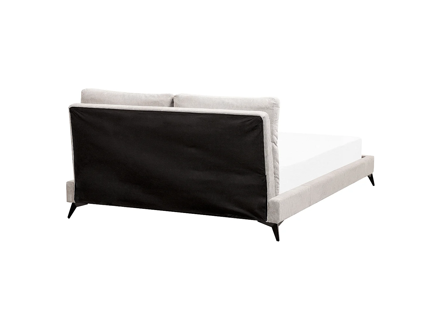 Lit avec sommier Velours côtelé MELLE 160 x 200 cm Beige clair