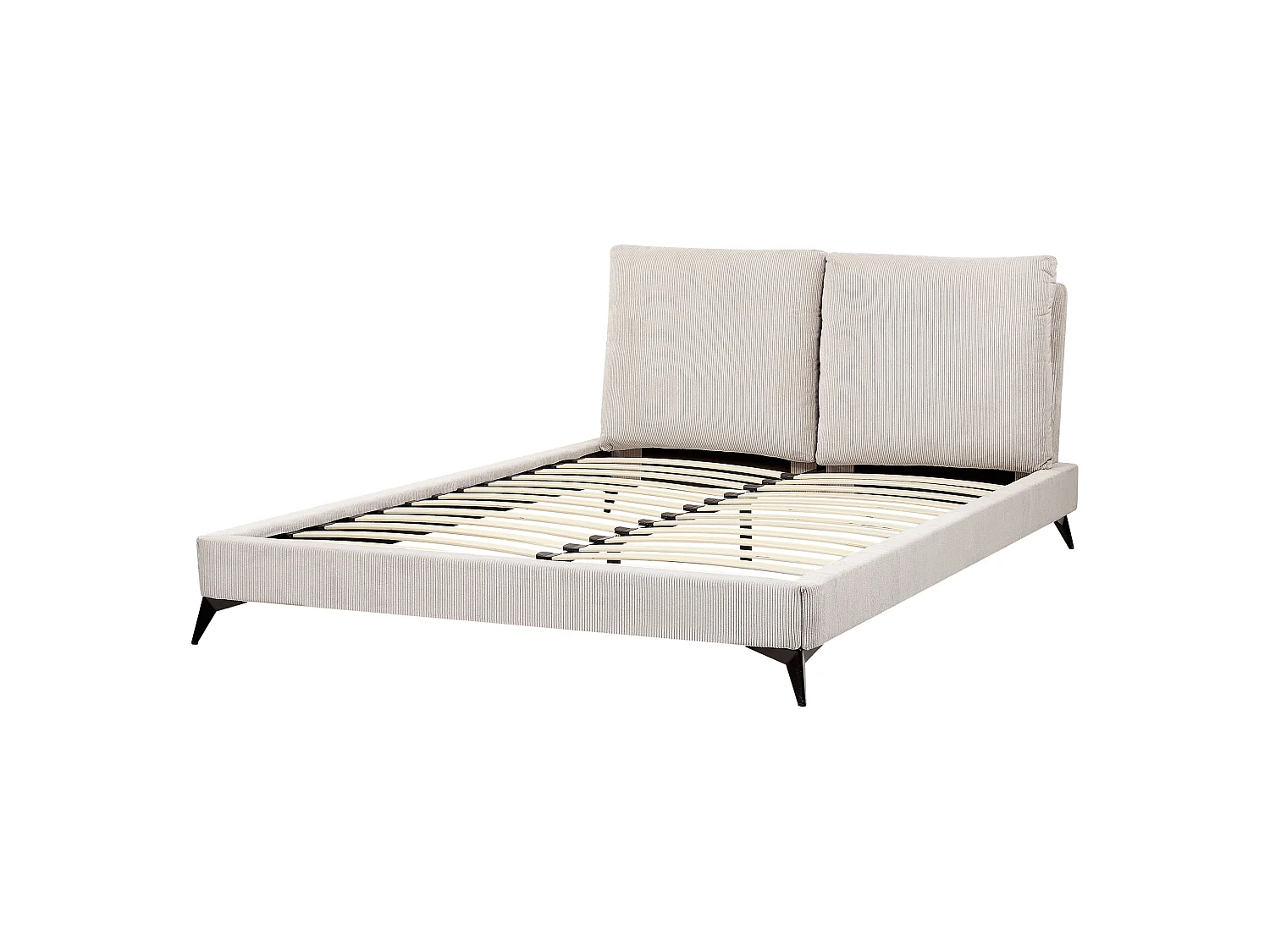 Bed Corduroy MELLE 160 x 200 cm Lichtbeige