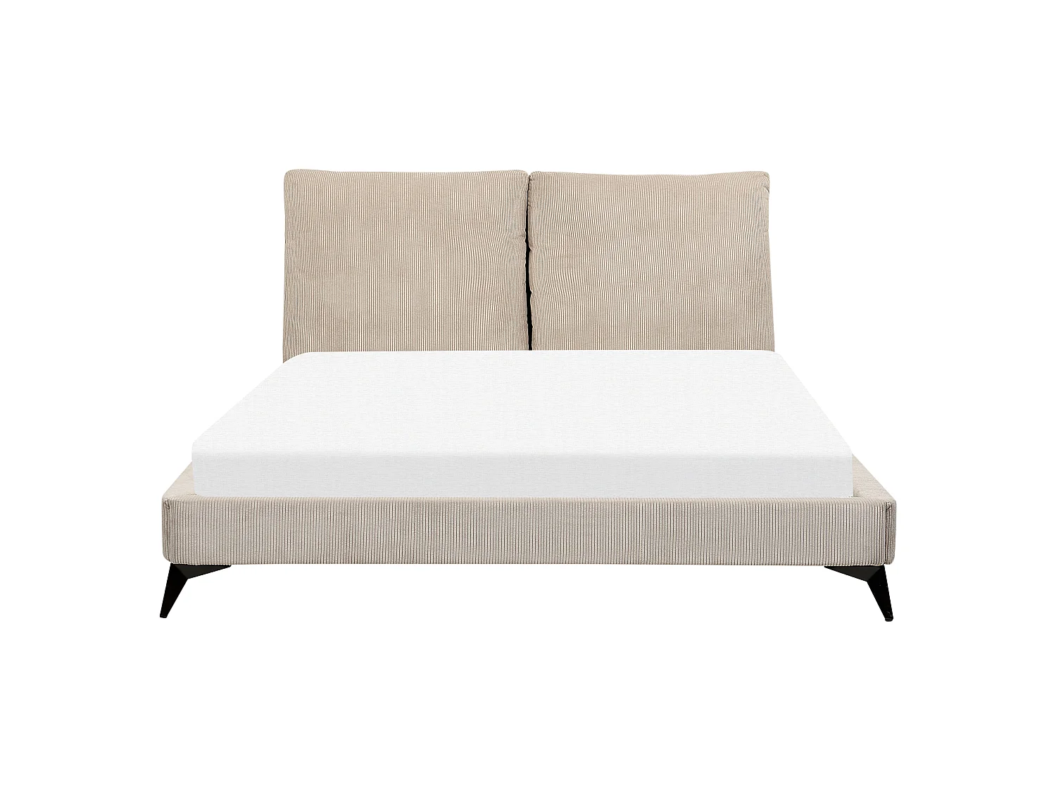 Bed Corduroy MELLE 160 x 200 cm Taupe