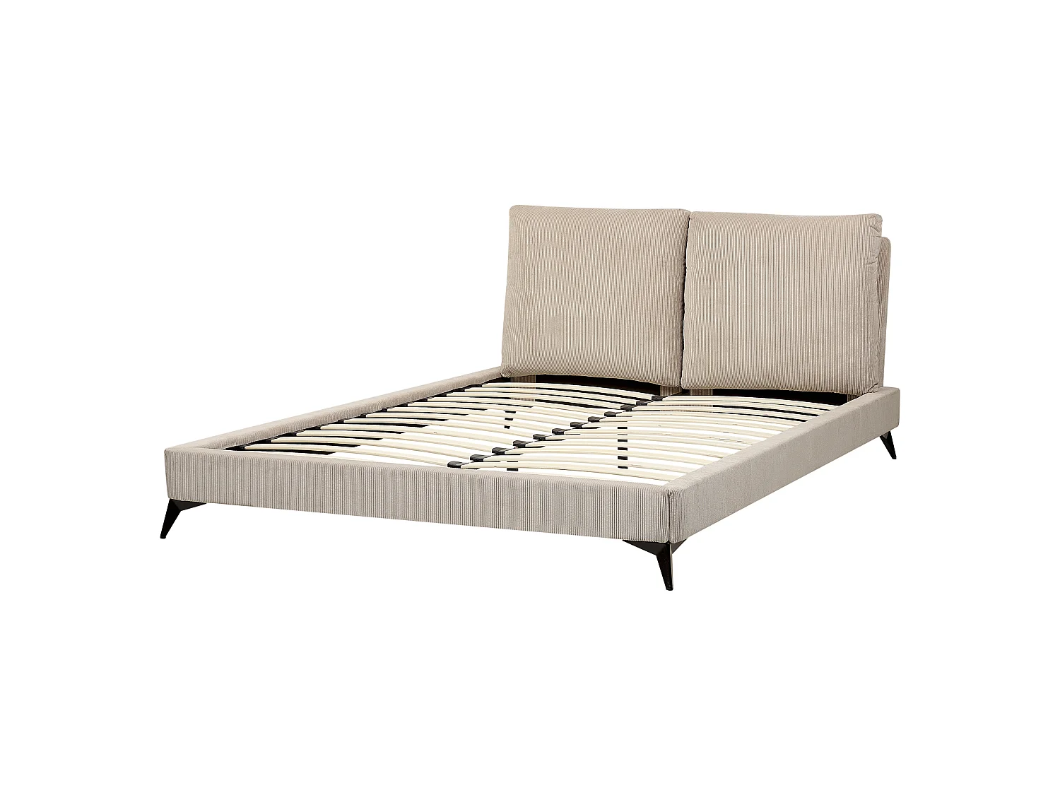 Bed Corduroy MELLE 160 x 200 cm Taupe