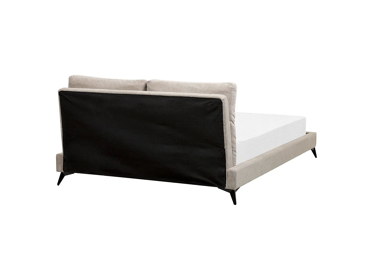 Bed Corduroy MELLE 160 x 200 cm Taupe