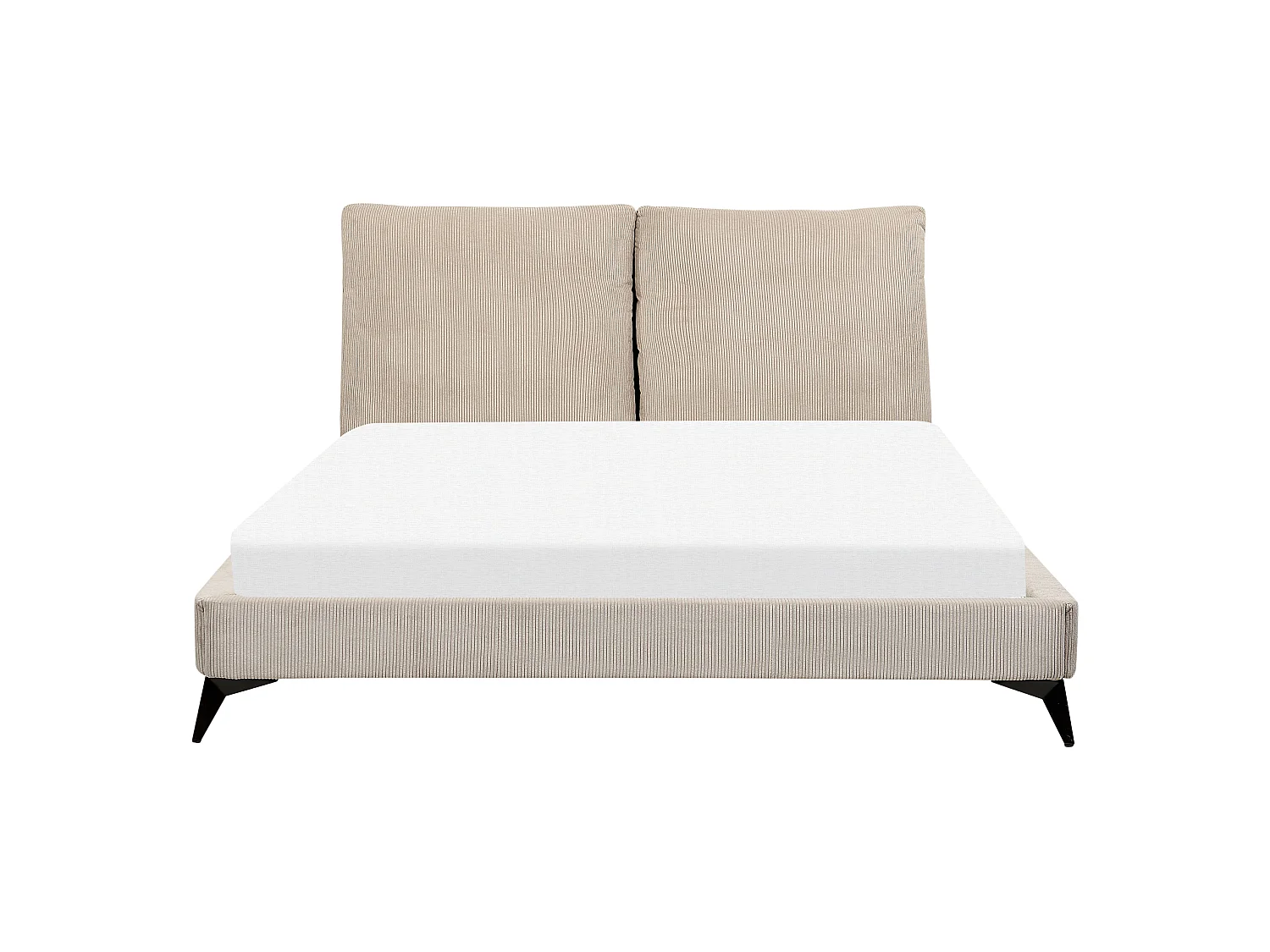 Lit avec sommier Velours côtelé MELLE 160 x 200 cm Taupe