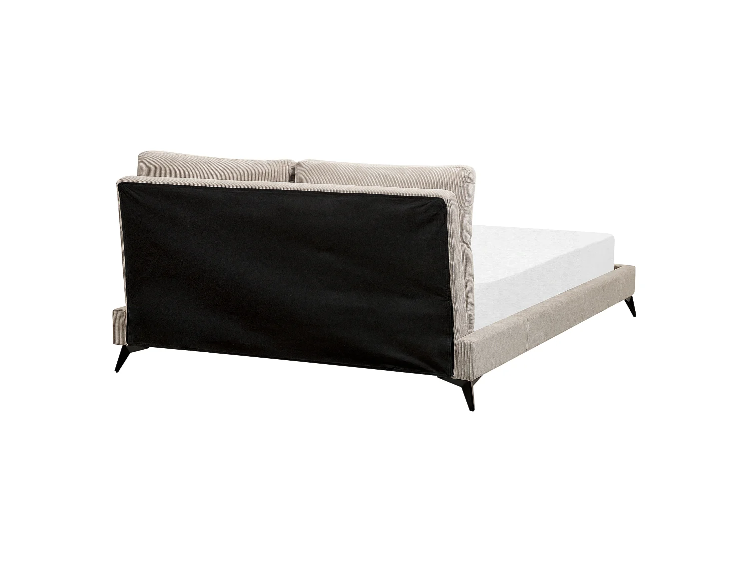 Lit avec sommier Velours côtelé MELLE 160 x 200 cm Taupe