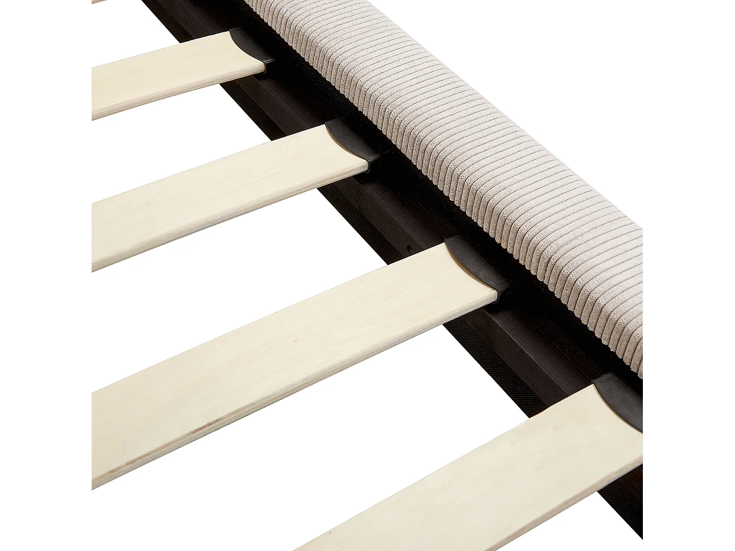 Lit avec sommier Velours côtelé MELLE 160 x 200 cm Taupe