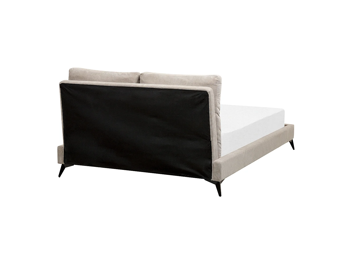 Lit avec sommier Velours côtelé MELLE 140 x 200 cm Taupe