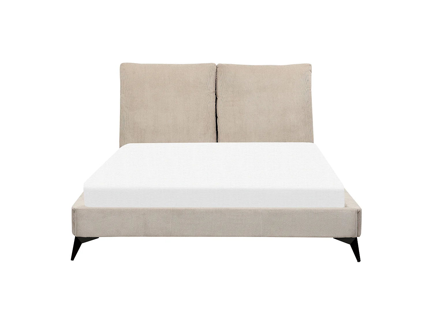 Lit avec sommier Velours côtelé MELLE 140 x 200 cm Taupe