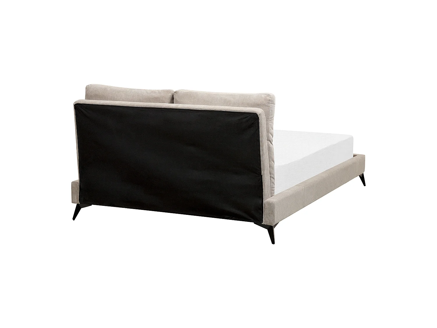 Lit avec sommier Velours côtelé MELLE 140 x 200 cm Taupe