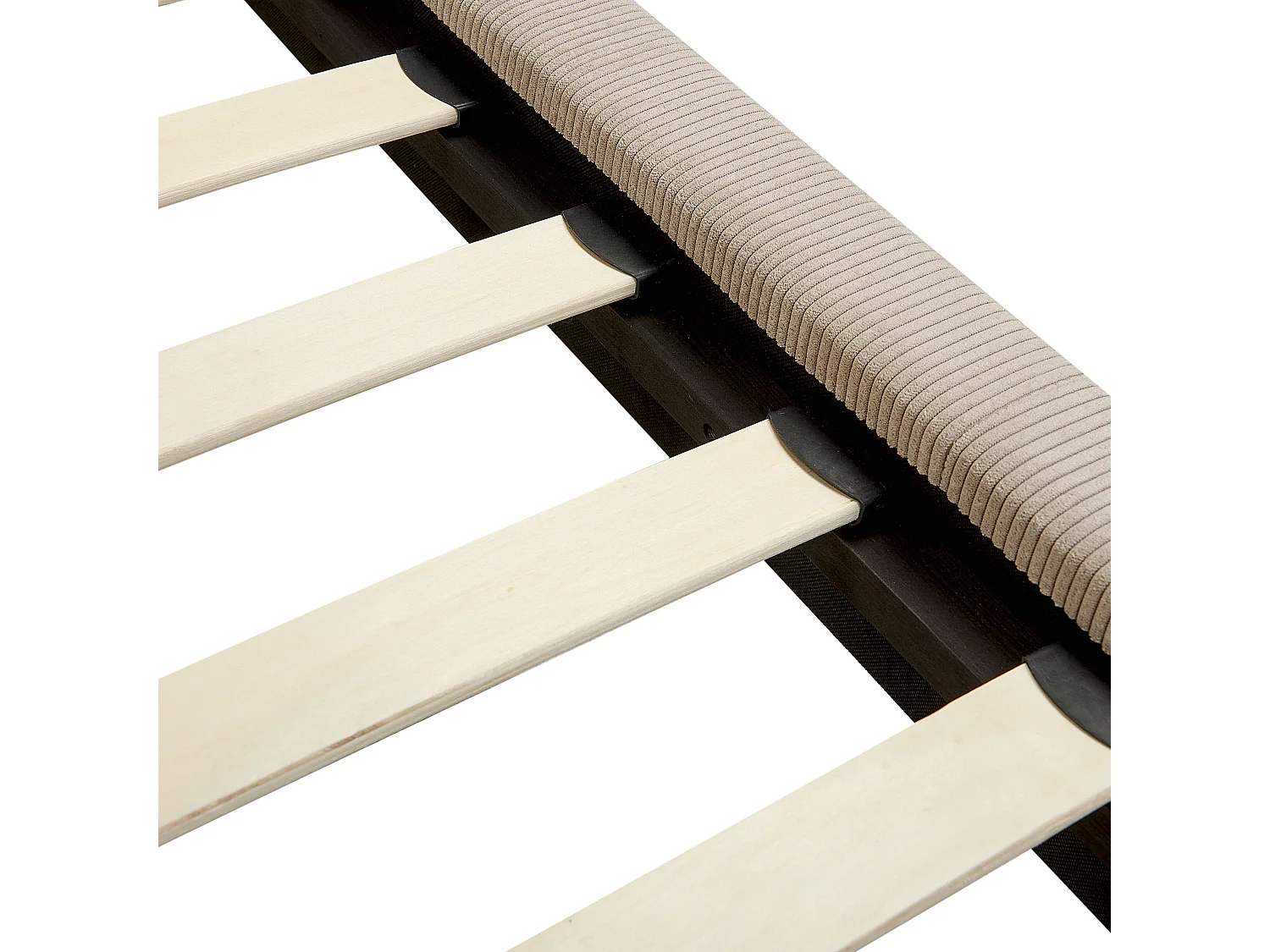 Lit avec sommier Velours côtelé MELLE 140 x 200 cm Taupe